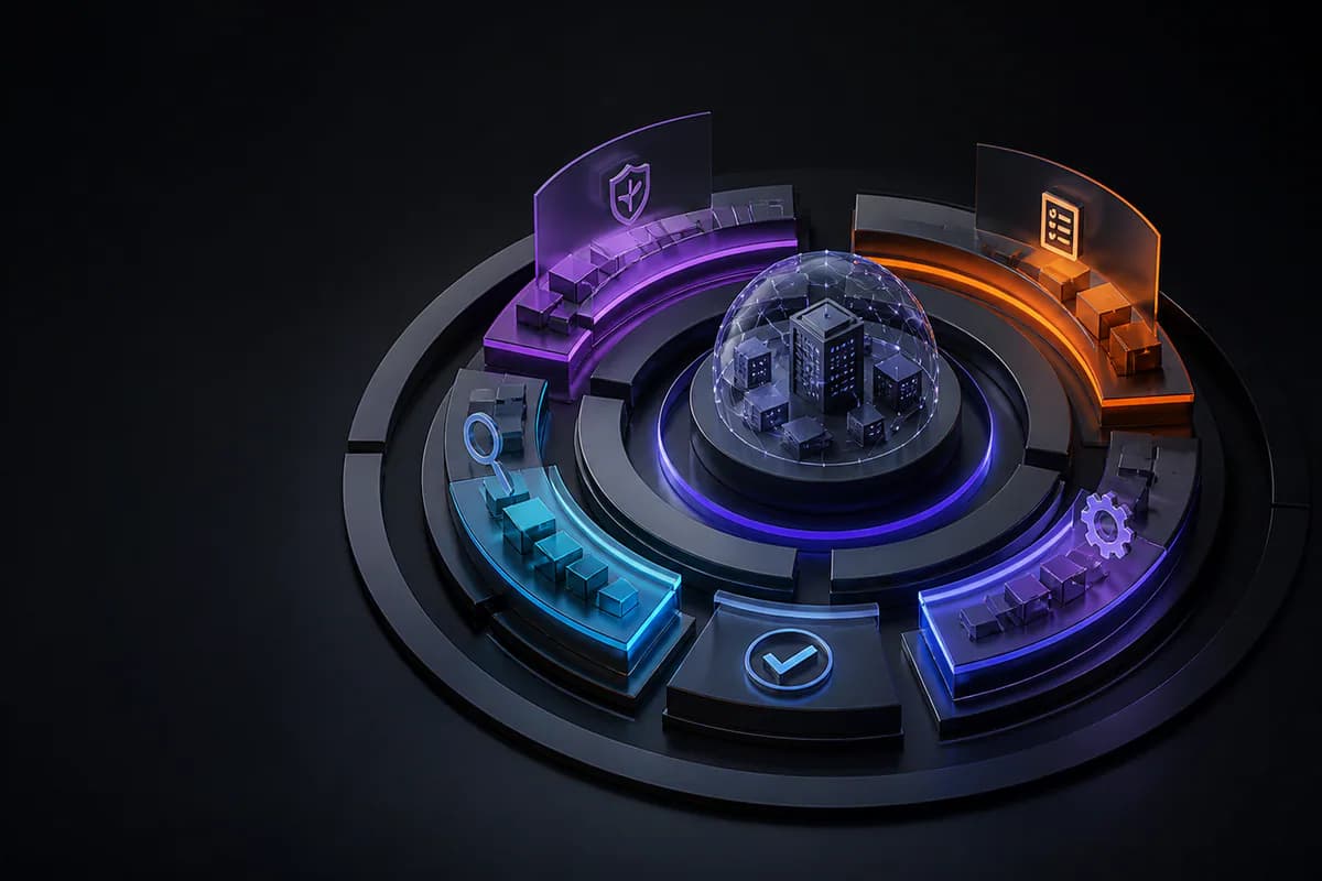 Risk, policy, control and evidence layers form a continually improving security management system